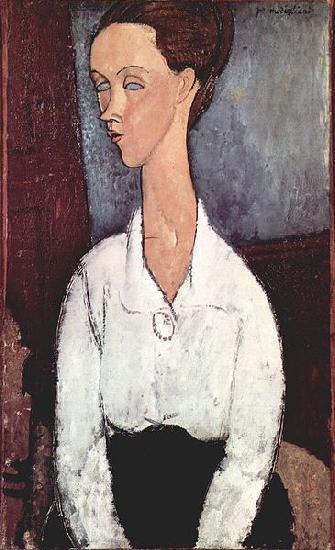 Amedeo Modigliani Portrat der Lunia Czechowska mit weiber Bluse Sweden oil painting art
